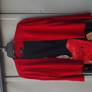 ABG Dress size 14 new with tags black with red, pink,yellow foral design. 2piece